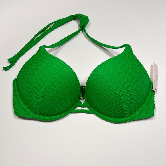 Victoria Secret 36C Bombshell Push Up Bikini Top Adds 2 Cups Textured Jade Green - Picture 1 of 4